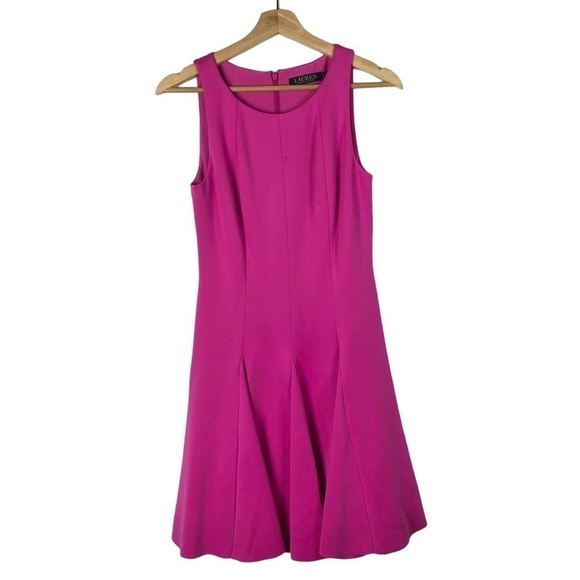 Lauren Ralph Lauren Hot Pink A-Line Knee Length Dress 2 - Picture 1 of 6